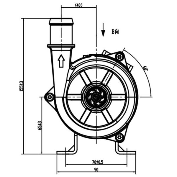 Бесфрезовый DC 24V входный электродвигатель насос воды для охлаждения батареи EV