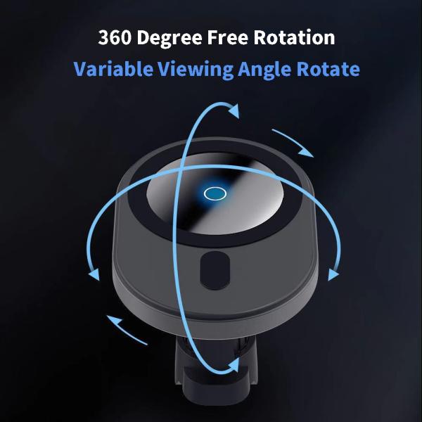 Oval Silicone 9V1.1A 15W Magnetic Wireless Car Charger FOD