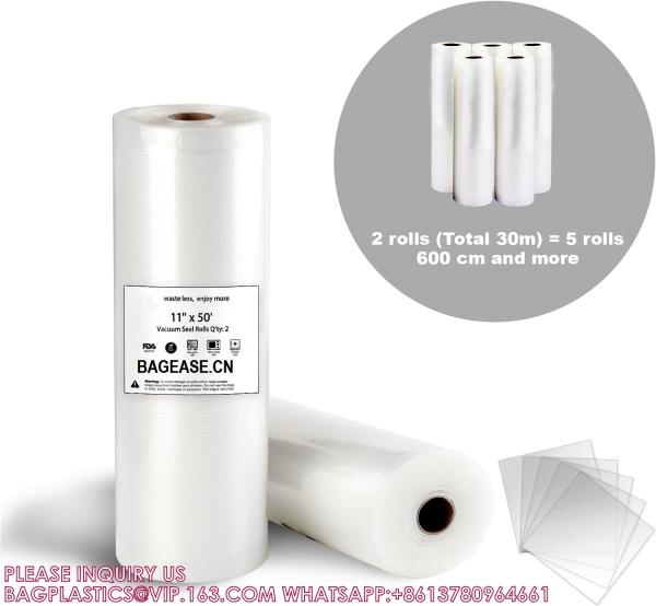 Commercial Grade Embossed Vacuum Sealer Bag Roll For Food Packaging 28cm X 6m Vacuum Sealer Roll Bag