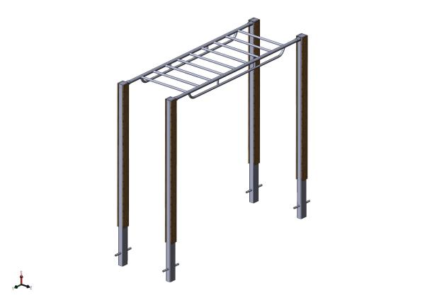 Steel outdoor fitness equipment horizontal ladder climbing ladder