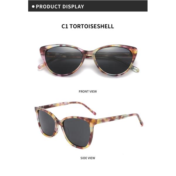 Женщины солнечных очков анти- слепимости солнечных очков ацетата круга Cateye овальные