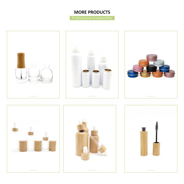 2 Oz 2.95 Inch Bamboo Lid Cosmetic Jar 30ML Airless Pump Cream Jar