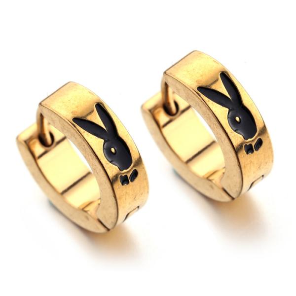 Australia fashion body piercing jewelry rabbit hoop earrings for boys