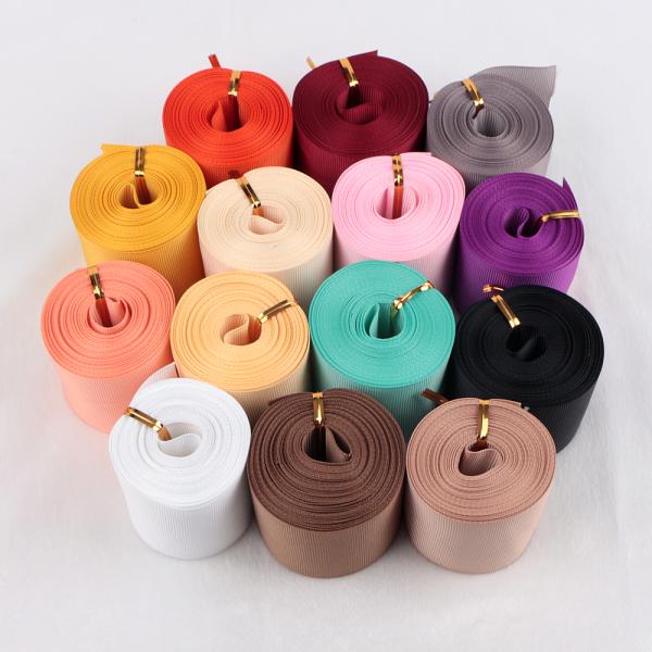 14pcs 100%Polyester Solid Grosgrain Ribbon 50mm Fabric Type Printed 2 Inch for Bulk