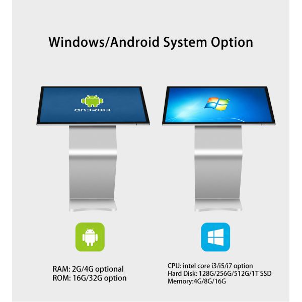 MJK 32 Inch Size FHD LCD Interactive Touch Screen Floor Standing Digital Kiosk Signage for Subway Retail Store Advertising