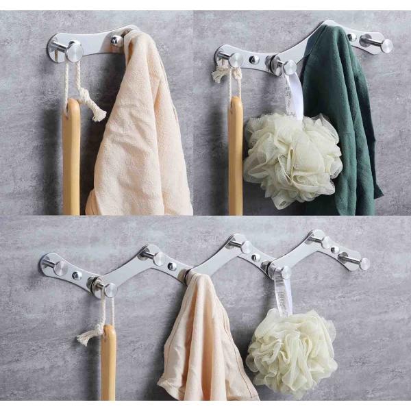 Expandable Foldable Stainless Steel Robe Hooks With Mirror Polishing Finish
