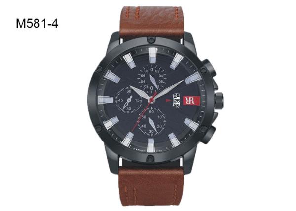BARIHO Analog Men's Quartz Watch Fashion Chronograph Date Leather Band Wristwatch M581