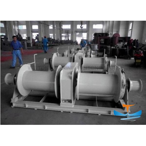 Light Weight Drum Winches For Boats , Ship Mooring Winch Excellent Stability