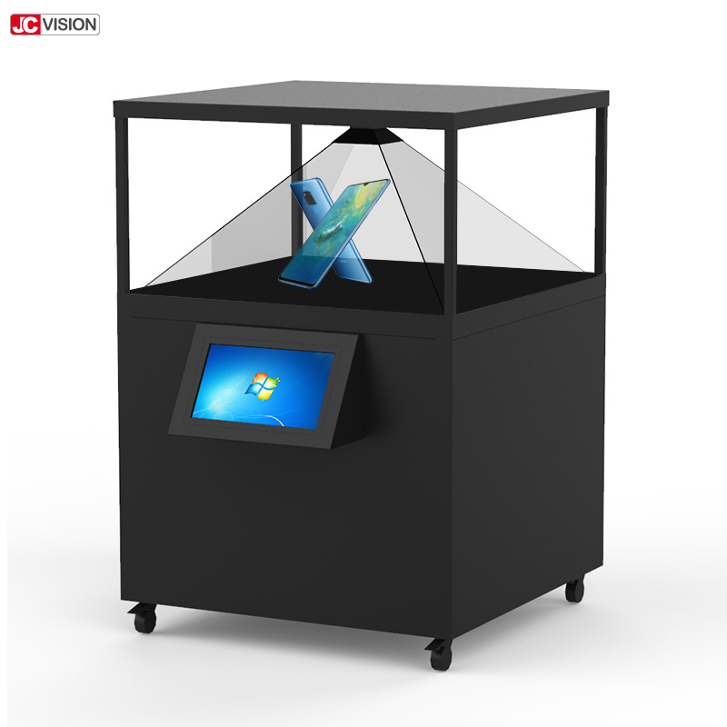 360 пирамида 80x80CM дисплея витрины 3D экрана LCD степени прозрачная голографическая