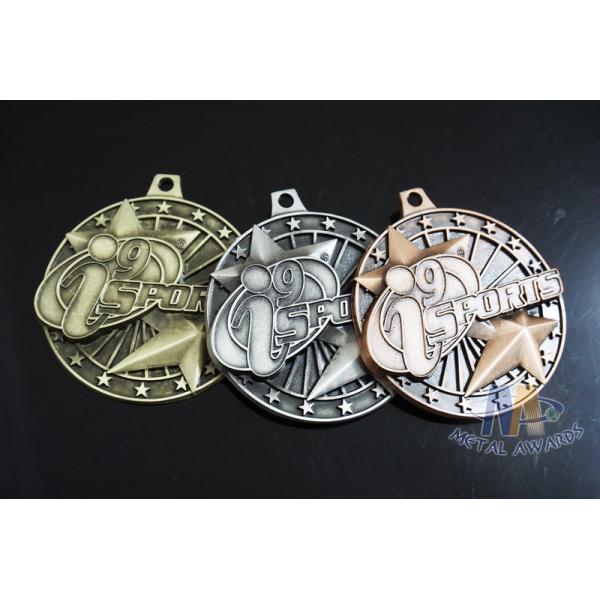 Two 3D Stars Custom Funny Football Engraved Sports Medals Souvenir Medallion Personalized OEM
