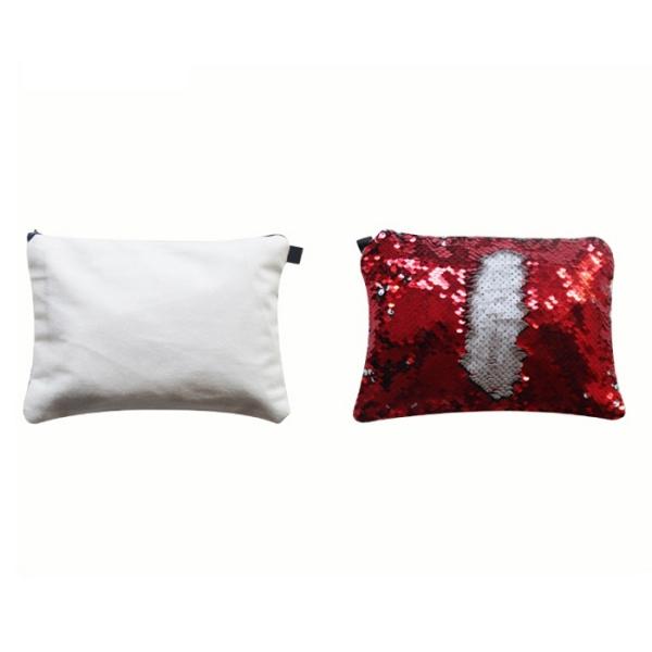 Blank Flip Sequin Sublimation Make Up Bag Custom Logo Reversible Bling Glitter Sublimation Cosmetic Bag
