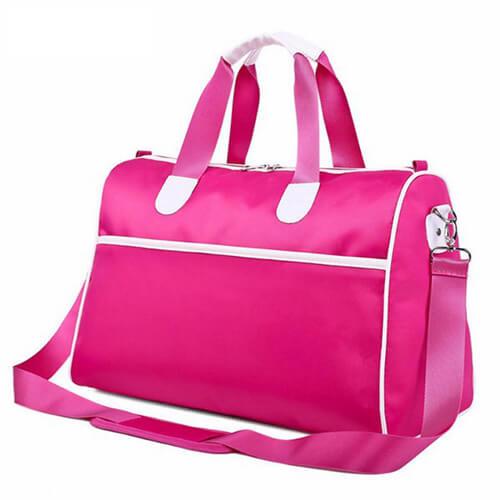 Pink Custom Duffle Bags with Adjustable Shoulder Strap , Collapsible Travel Bag