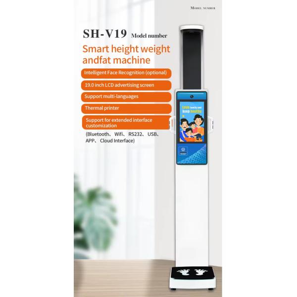 BMI Body Fat Measuring Personal Weigh Scales Coin Operated Digital Body Height and Weight BMI Scale with Thermal Printer