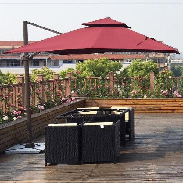 42 Inch Outdoor Sunshade Umbrella Villa Umbrella Open Air Garden Cantilever Garden Parasols