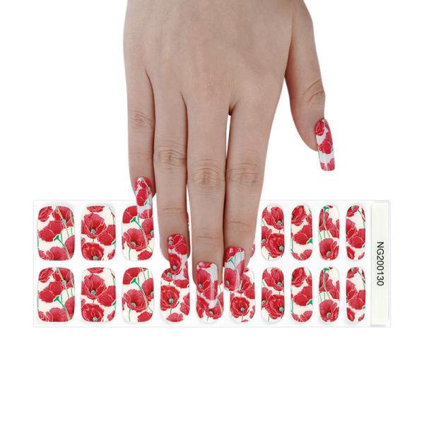 Hot Sell Non-Toxic New Beauty Semi cured Gel nail sticker Wholesale gel nail art Nail Supplies