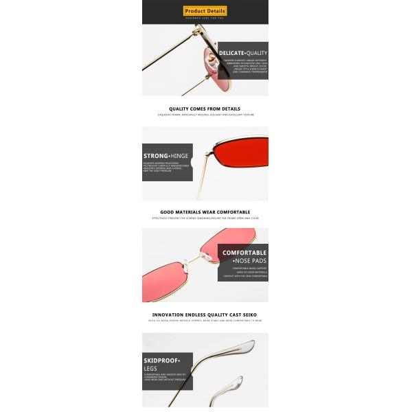 Vintage Rectangle Hot Sale Sunglasses Alloy Mirror Steampunk Women