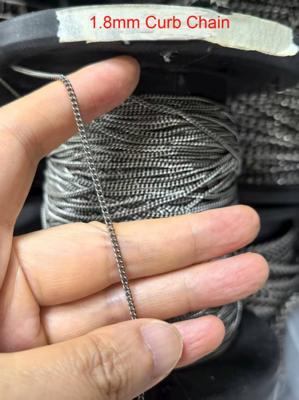Factory Stocked 1.8mm Curb Chain Titanium Accessories Gentlemen Chain In Stock