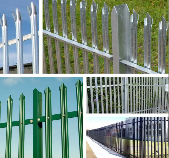 Powder Coated Steel Palisade Fence For Public Site Boundary And Controlled Access