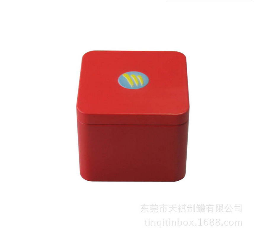 Square Gift Tin Boxes For Tea Caddy Containers With Lid Headphone Box