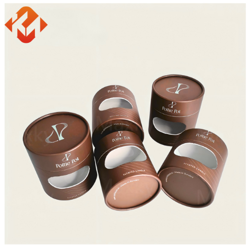 Custom eco-friendly round kraft paper for cosmetics and candle packaging, suitable for craft and cosmetic purposes
