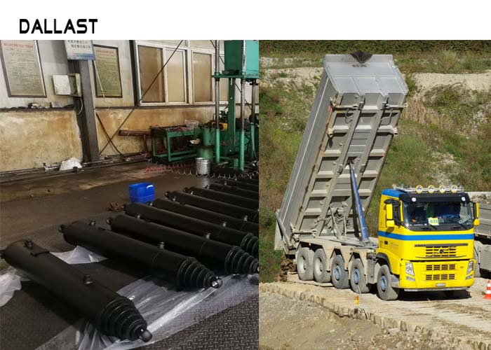 3 Stage Single Acting Telescopic Hydraulic Cylinder Parker Dump Truck