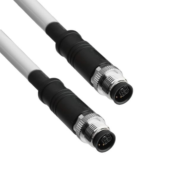 M12 Hybrid 4+4 Fine Circular Connector Ul20554 26awg*2p+Ab+20awg*4c Black Pur Jacke Od8.5mm Oem Odm