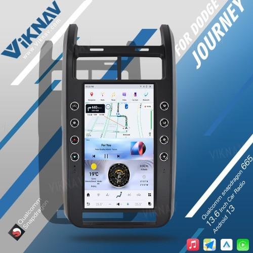 VIKNAV Rádio de Carro Estéreo Sem Fio Carplay de 13,6 Polegadas para Dodge Journey 2009-2015 Android