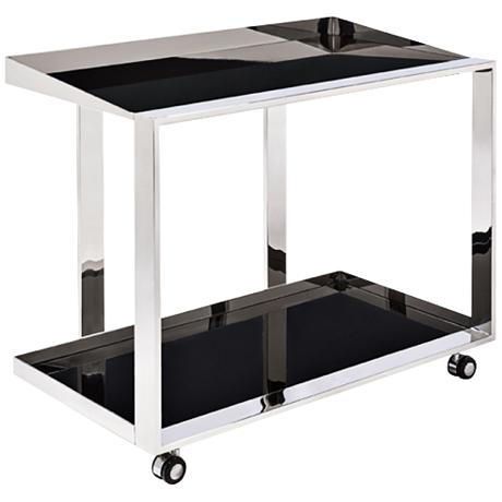 Stainless Steel Minimalist Bar Cart Trolley On Wheels For Beverage Apartment
