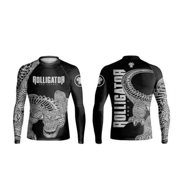 80% Polyester 20% Spandex MMA Rash Guard with Customized Sublimation Logo Light Weight Breathable Sportswear