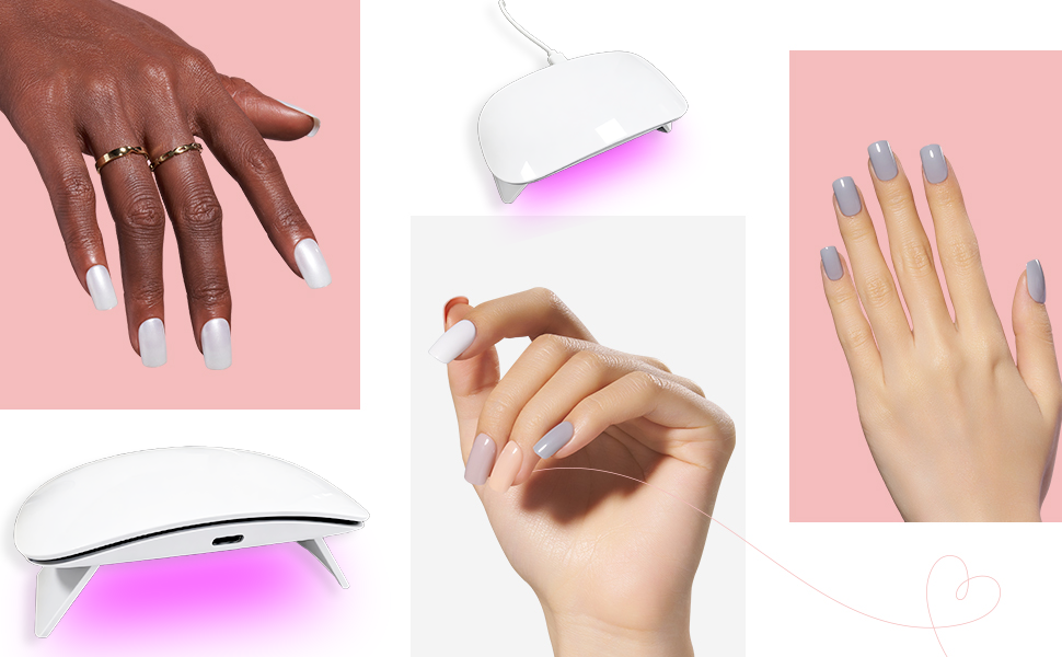 6W LED UV Nail Lamp Mini USB Nail Dryer with Touch Sensor for Manicure and Salon
