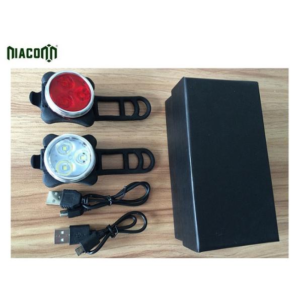 IP68 Waterproof USB Rechargeable Bike Light Set 3xLED 3W 50m*40mm*45mm