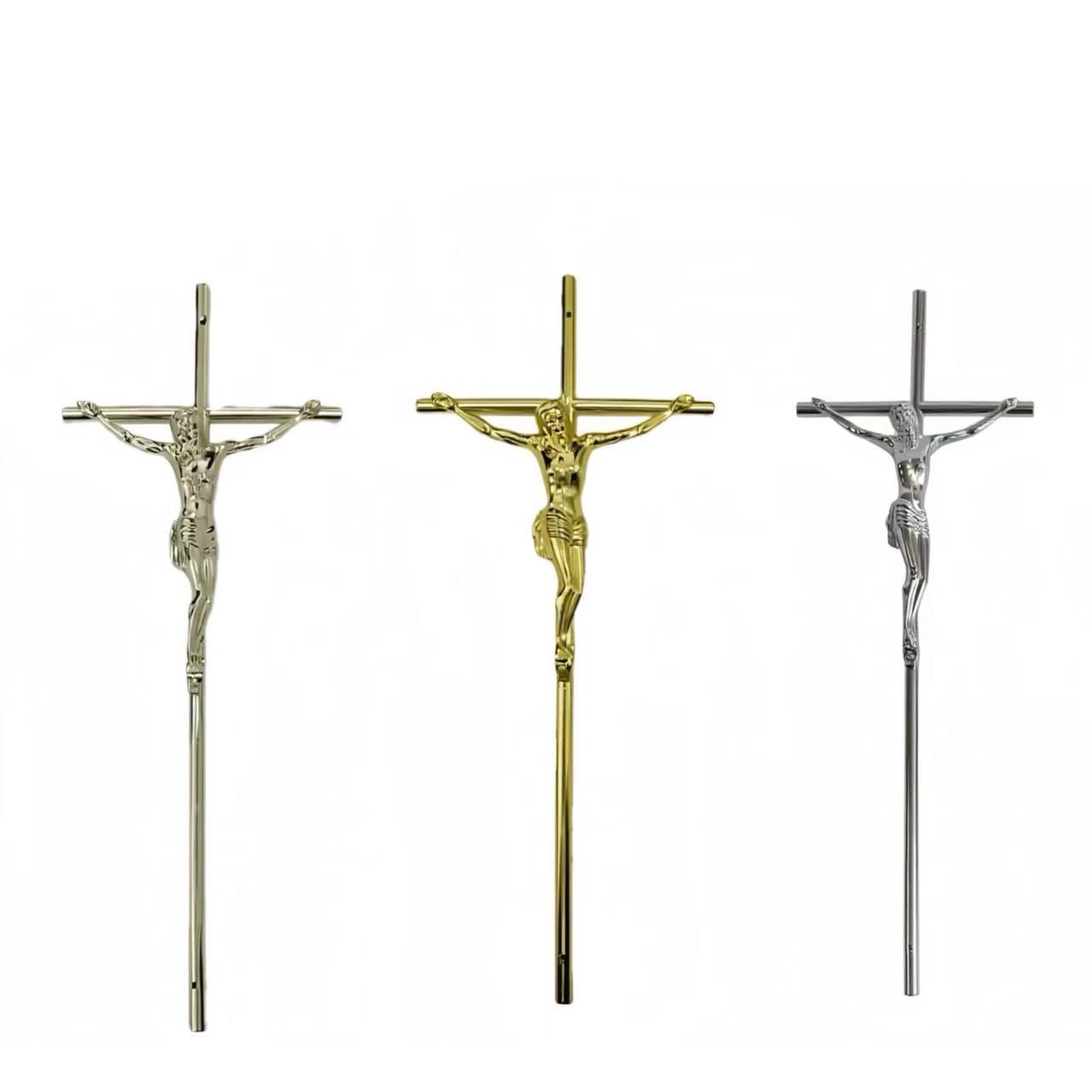 Casket Surface Decoration Funeral Crucifix 37 × 13.7 Cm Gold Jesus Casket Cross