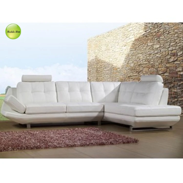 Black White Tanning Brown Leather Sectional Couch Lounger Seating Soft Cushions
