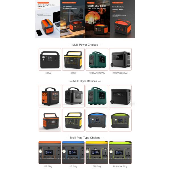 сила портативных электростанций 500W 1000W 2000W солнечная поручая портативная