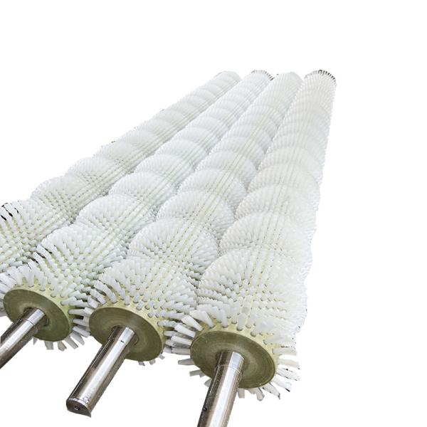 Industrial Nylon Bristle Cylindrical Cleaning Brushes For Fruit Vegetable Conveyor Belts