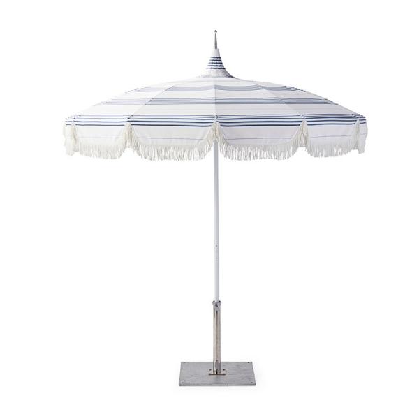 Modern Design Garden Umbrella with Fringe and Pagoda Style Made of Pongee Fabric