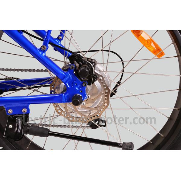 Blue Electric Fat Tire Beach Cruiser Bikes Shimano 6 Speed Snow Road