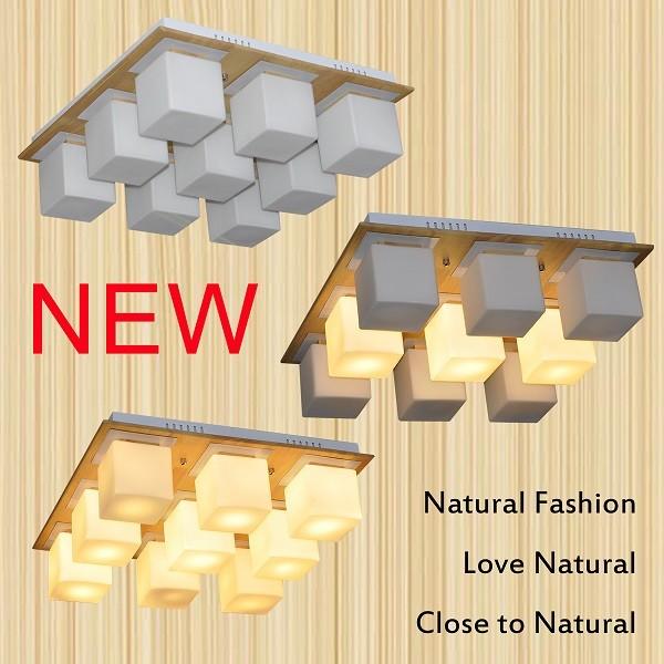 New arrival E27 40x9 pcs wood ceiling lamp square ceiling lighting with remote control