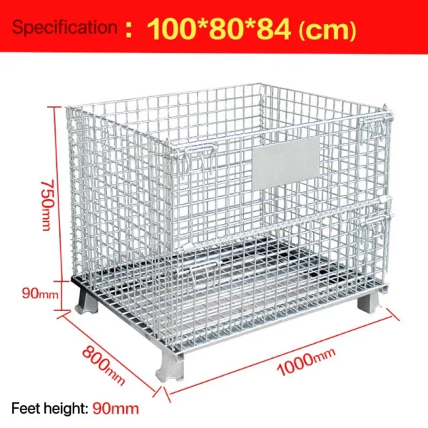 Galvanized Wire Mesh Pallet Rack Security Cage With PP Plate