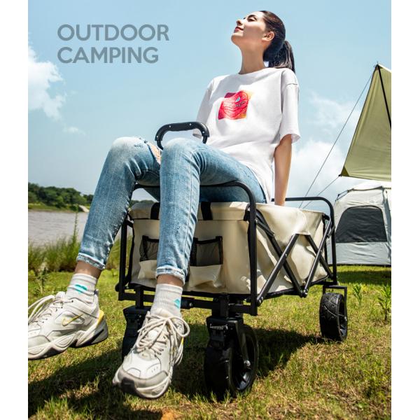 Roll Container Heavy Duty Wheel Outdoor Folding Wagon Cart for Camping and Travelling