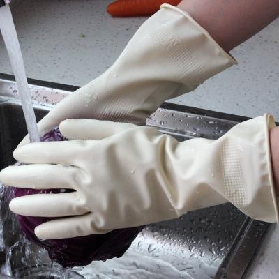 Luvas 50g de limpeza de borracha impermeáveis brancas de 300mm