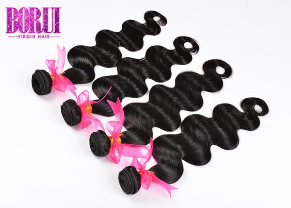 Pre Plucked Unprocessed Indian Body Wave Hair , Indian Wave Bundles With Frontal Neat