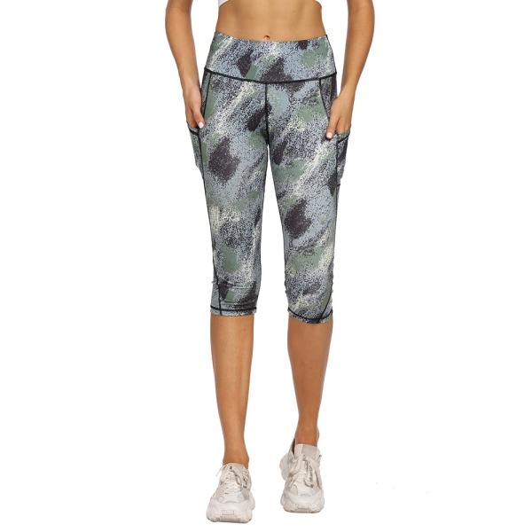 3/4 Knee Length High Waisted Yoga Pants Tummy Slimming Leggings