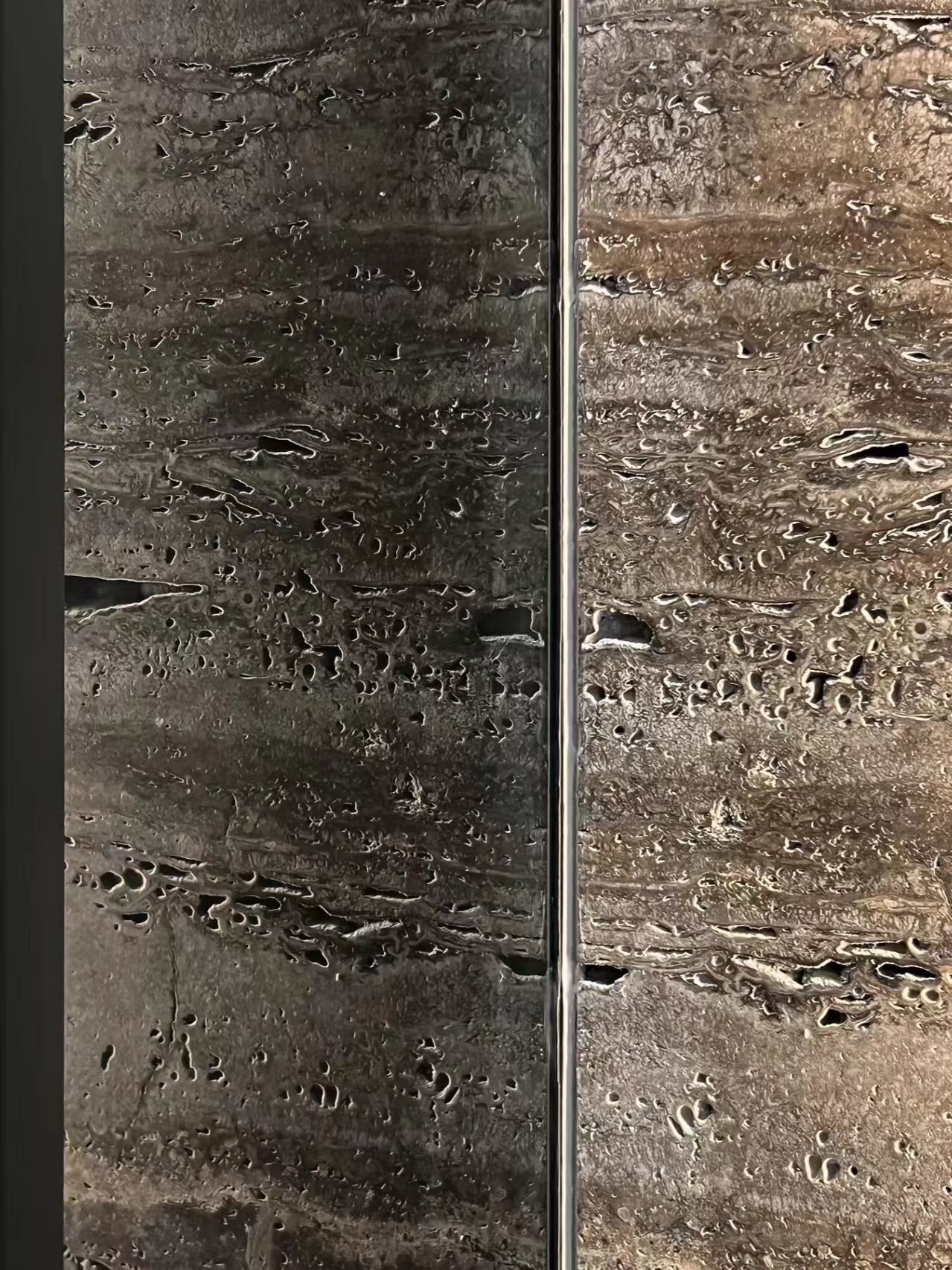 Tableau de salle de bain en argent travertino en marbre