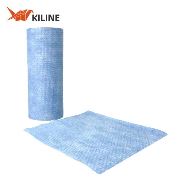 Blue Wood Pulp PP Rolled Disposable Cleaning Cloths 250x250mm