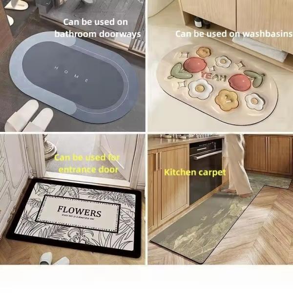 Eco-friendly Moderno estilo de banheiro absorvente antiderrapante tapete de piso porta esteira 40 * 60cm