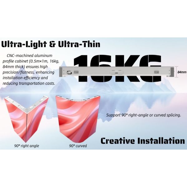 P1.3/P1.95/P2.6/P2.97 CrystalArray Fine-Pitch Outdoor Series Small-Pitch LED Display Common Cathode Energy Saving High-Definition Outdoor Display