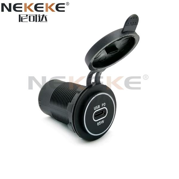 Single Port Type 65W Marine Usb C Outlet , DC12V 24V Power Socket For Boats