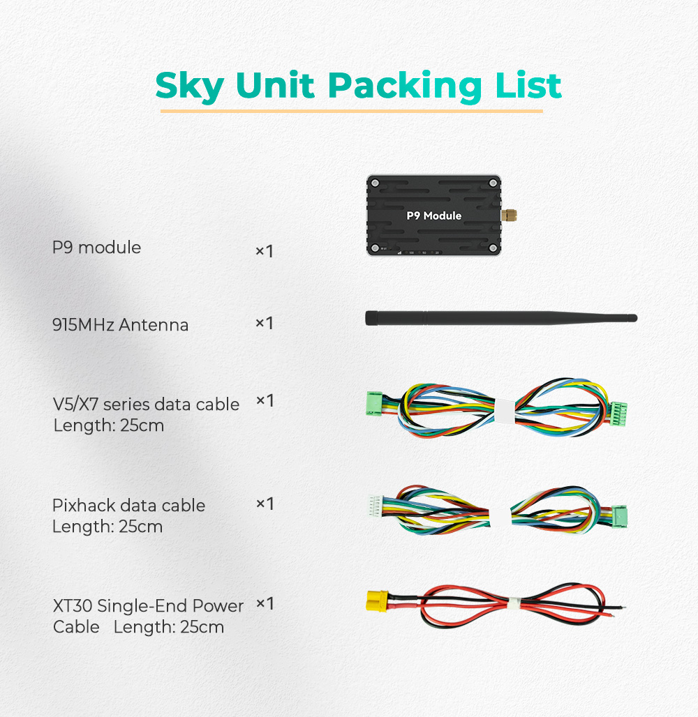 Cuav P9 Fpv Radio Telemetry 276kbps 40km Long-Range Drone Data Transmission Module Uav Digital Link