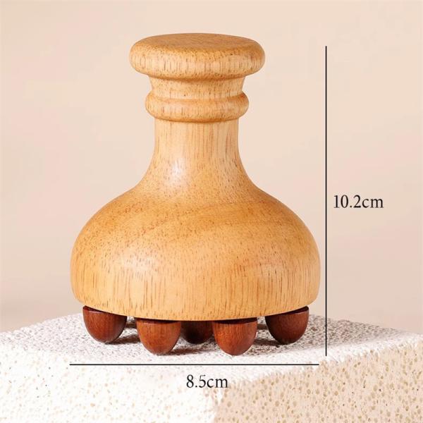 Full-body Massage Oak Handle Body Meridian Massage Brush Body Gua Sha Massager Scalp Massage Comb With Air Bag